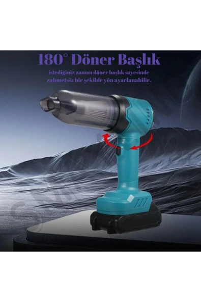 SMAYLİNG Araç İçi Süpürge Harici Batarya Yıkanabilir HEPA Filtre Üstün Temizlik 16 KPA Güçlü Çekim 3 Kademeli - 2