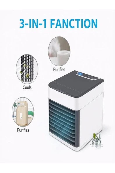 SMAYLİNG Taşınabilir Buharlı Klima Vantilatör | Sessiz Soğutucu & Nemlendirici 3'ü 1 Arada - 4