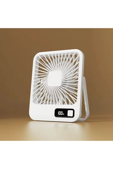 SMAYLİNG Şarjlı Fan Vantilatör Standlı Sessiz Serinletici Taşınabilir Ayarlanabilir kademeli Ev Ofis Seyahat - 4