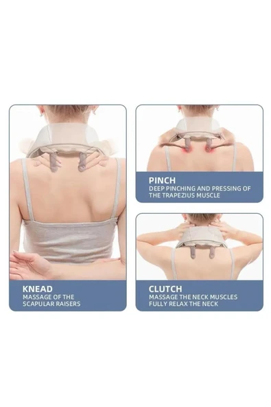 SMAYLİNG Ovmalı Boyun Sırt Bel Omuz Cihazı Bacak Insan Eli Yoğurma Hissi Veren Masaj Aleti Ofis Ev - 6
