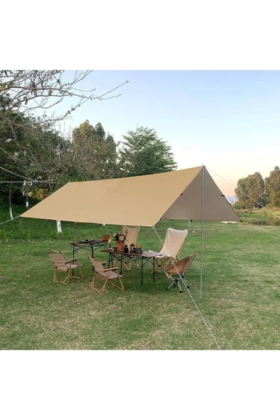 SMAYLİNG Su Geçirmez Güneşlik Tente 500x300 cm Plaj Kamp Bahçe Çadırı Gölgelik Oxford Kumaş