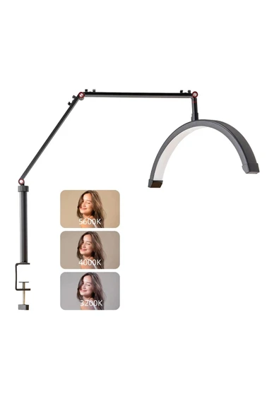 SMAYLİNG Sıkıştırmalı Ay Lamba 17 İnç Makeup Nail Oje Tırnak Kİrpİk Led Işık Güzellik Salonu Beauty - 3