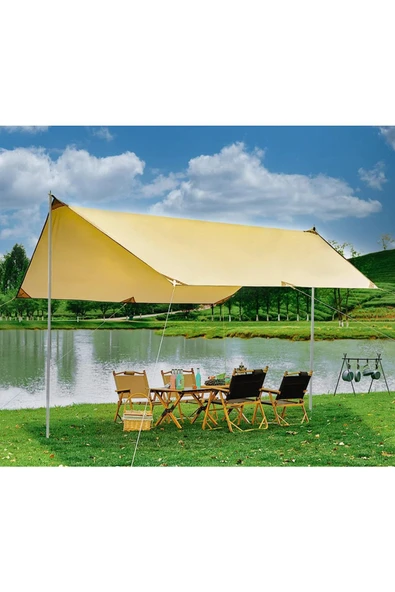 SMAYLİNG Güneş Tentesi, Dış Mekan Tente Bezi, Su Geçirmez, Kamp Plaj Piknik Brandası, Oxfort Kumaş 440x300