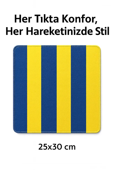 Sarı Lacivert  Çizgili Mouse Pad Kanarya Tutkunlarına Özel Fenerbahçe Temalı