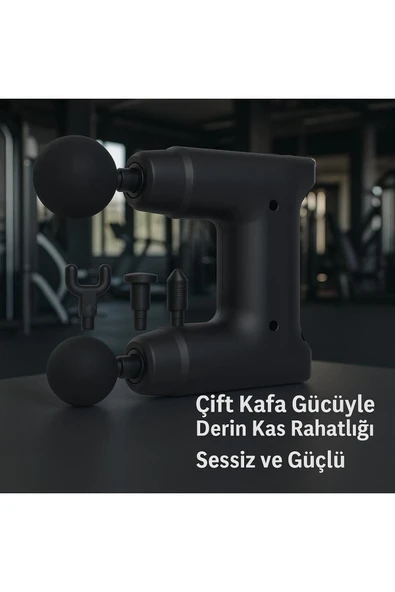 SMAYLİNG Çift Başlıklı Masaj Tabancası Mini Kas Gevşetici Titreşimli Vücut Şekillendirme Cihazı