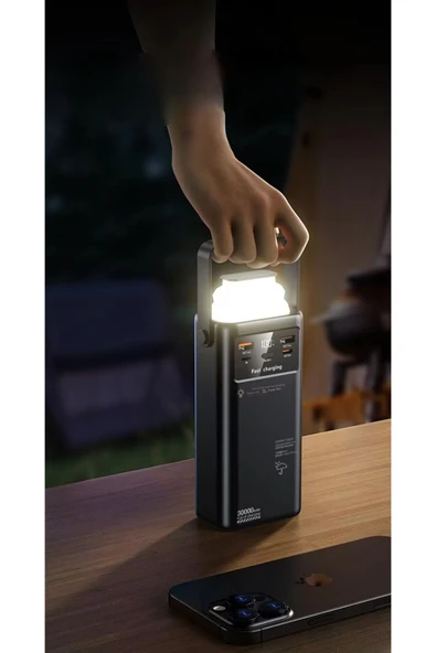 SMAYLİNG 30.000 mAh Ultra Güçlü Powerbank Led Aydınlatmalı Taşıma Askı Hızlı Şarj 22,5w 4xusbMicrolıghtngtypc - 2
