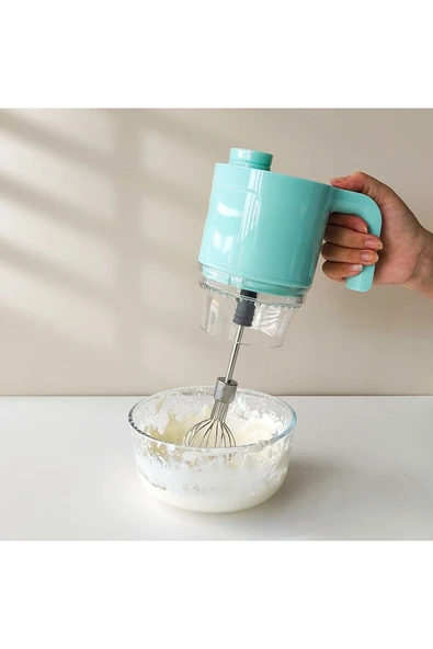 SMAYLİNG Şarjlı Mikser Blender Şarjlı 5in1 Çok Amaçlı Mikser Blender Çırpıcı Doğrayıcı Parçalayıcı 300Ml