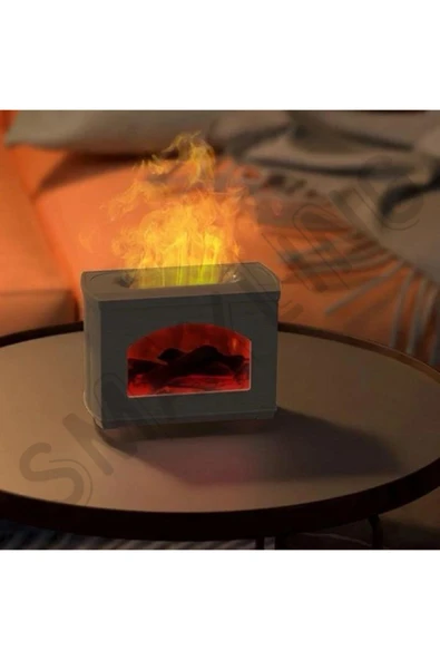 SMAYLİNG Şömine Görünümlü Hava Nemlendirici Aromatik Oda Kokusu 270 ml Difüzörü Buhar Makinesi - 2