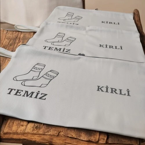 Baskılı Kirli-Temiz Seyahat (Çorap) Torbası - Resim 2