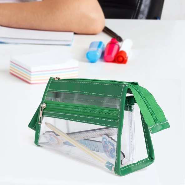 VUKI KALEM CANTASI 3 BOLME DERI+PVC YES VK-0119-07 ürün görseli