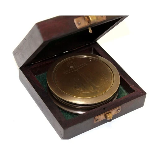 Ahşap Kutulu Pirinç Pusula Model 7 - Resim 2