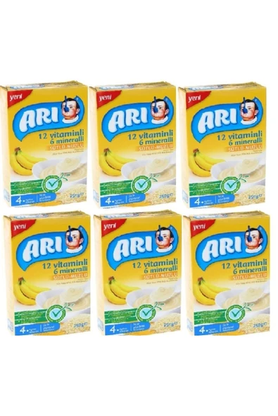 12 Vitaminli 6 Mineralli Sütlü Muzlu Pirinç Unu 250 gr 6'lı ürün görseli 1