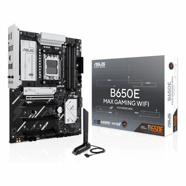 Asus B650E Max Gaming WiFi DDR5 (8000MHz)OC M.2 HDMI/DP/USB-C PCIe 5.0 AM5 ATX Anakart ürün görseli 1