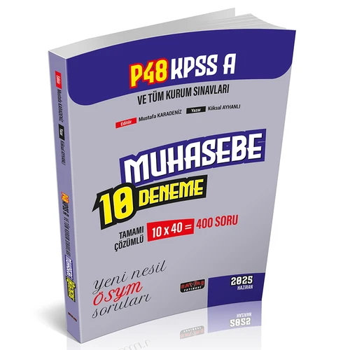 P48 KPSS A Grubu Muhasebe 10 Deneme Tamamı Çözümlü Savaş Yayınları 2025 - 1