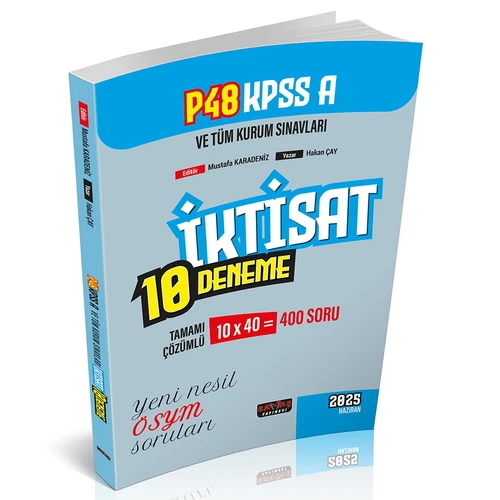P48 KPSS A Grubu İktisat 10 Deneme Tamamı Çözümlü Savaş Yayınları 2025 - 1