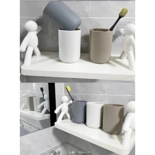 İnsan Figürlü Yapışkanlı Çok Amaçlı Duvar Rafı - Resim 3