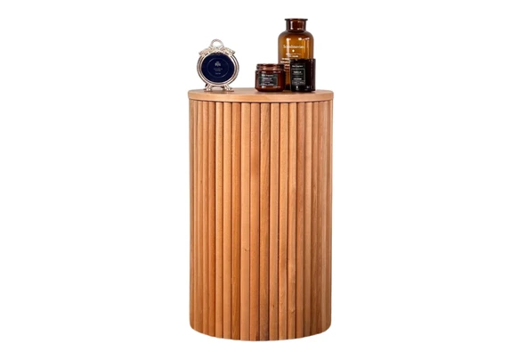 Havvana Bohem Natural Ahşap Yan Sehpa - Resim 3