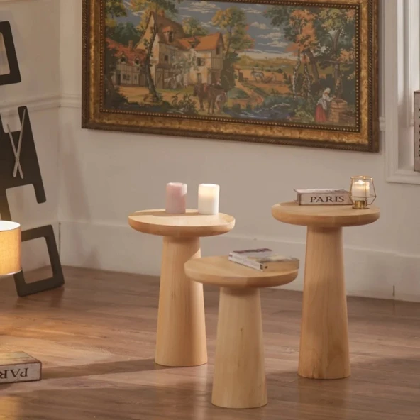 Mushroom 3'lü Zigon Sehpa - Resim 5