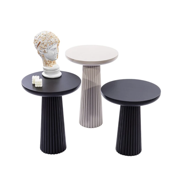 Mira Bohem 3'lü Ahşap Zigon Sehpa - Resim 6