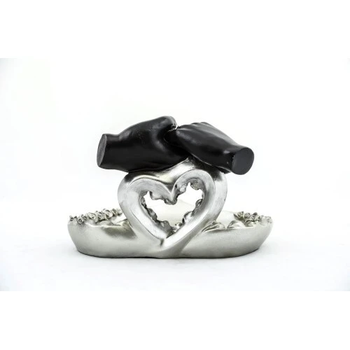 Özel Tasarım Kalpli Polyester Sunum Tepsisi - Resim 2