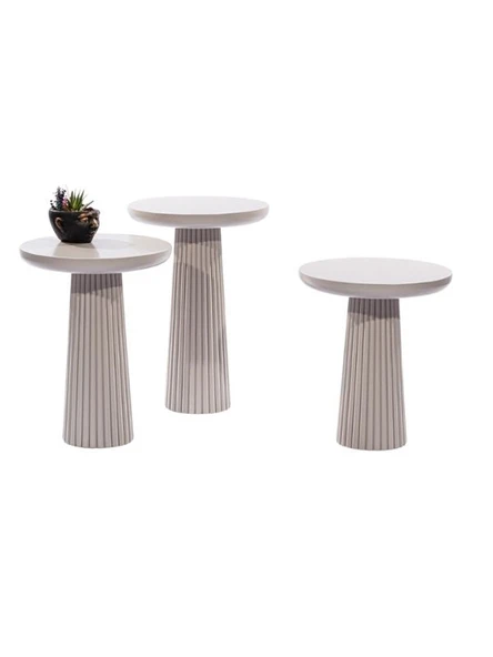 Mira Bohem Üçlü Ahşap Zigon Sehpa - Resim 10