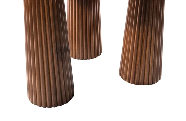 Mira Bohem Üçlü Ahşap Zigon Sehpa - Resim 5