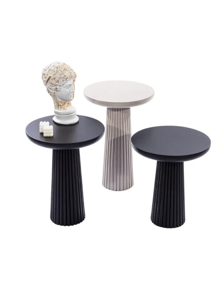 Mira Bohem 3'lü Ahşap Zigon Sehpa - Resim 2