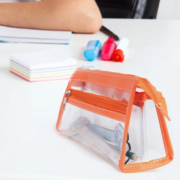 VUKI KALEM CANTASI 3 BOLME DERI+PVC TUR VK-0119-08 ürün görseli