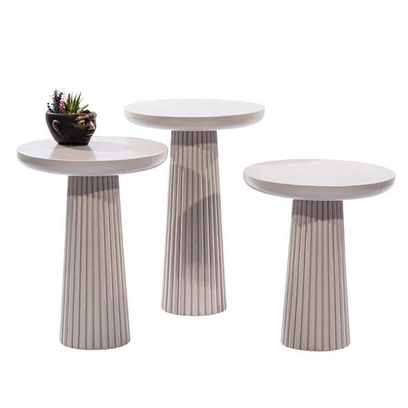 Mira Bohem Üçlü Ahşap Zigon Sehpa - Resim 7