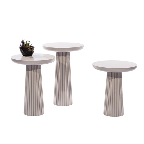 Mira Bohem Üçlü Ahşap Zigon Sehpa - Resim 8