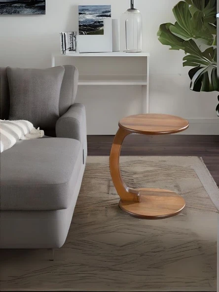 Lunora Ceviz Ahşap C Yan Sehpa ürün görseli