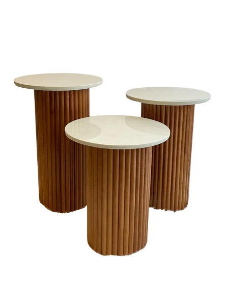 Savana İskandinav 3'lü Ahşap Zigon Sehpa - Resim 9