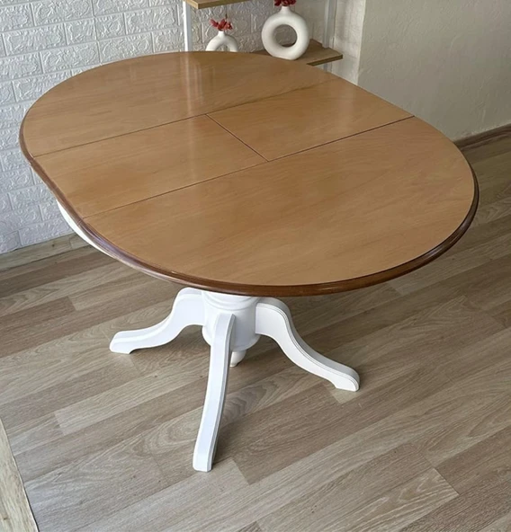 Lindon Baba Ayak Yuvarlak Açılır Masa 110x110 - Resim 6