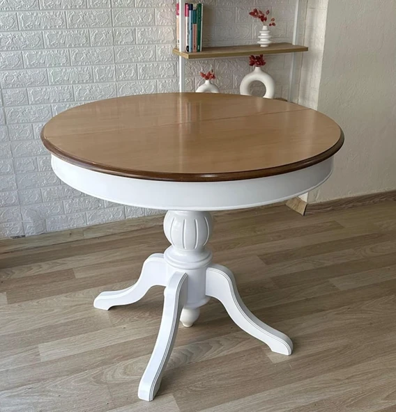 Lindon Baba Ayak Yuvarlak Açılır Masa 110x110 - Resim 4