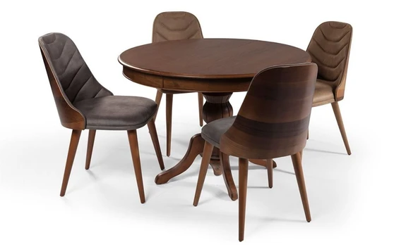 Lindon Baba Ayak Yuvarlak Açılır Masa 120x120 - Resim 4