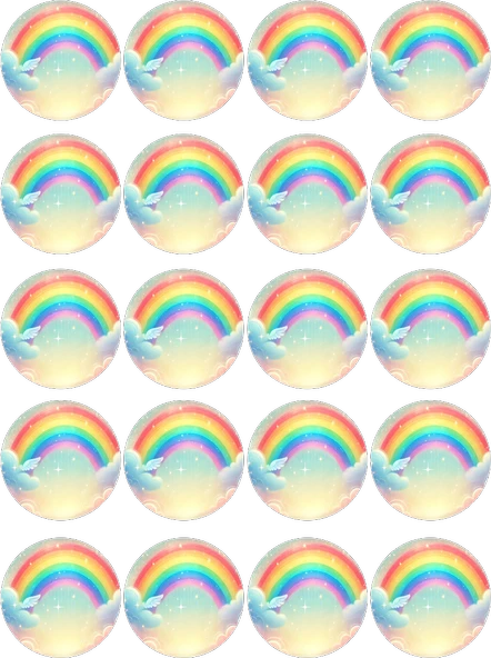 Gökkuşağı Yenilebilir Yuvarlak Kurabiye Resim Baskı ürün görseli