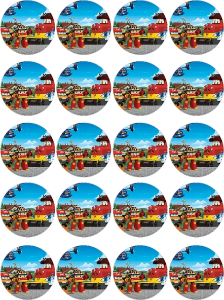 Polis Robotlar Yenilebilir Yuvarlak Kurabiye Resim Baskı ürün görseli