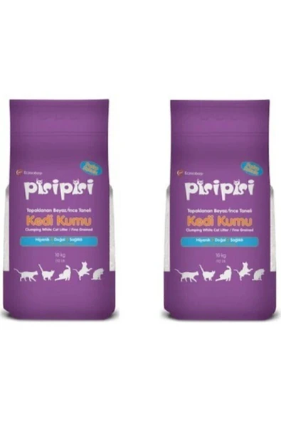 Pisipisi Pisi Pisi Pudra Kokulu Bentonit Kedi Kumu Ince Taneli( 10kg 12 Lit)2 Adet