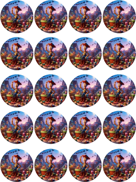 Toy Story Yenilebilir Yuvarlak Kurabiye Resim Baskı ürün görseli