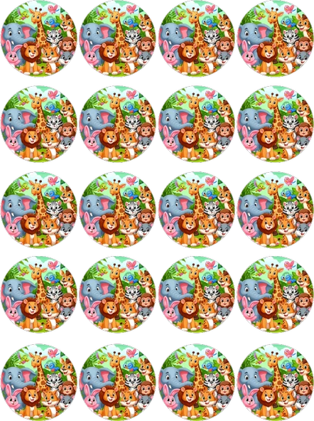 Safari Yenilebilir Yuvarlak Kurabiye Resim Baskı ürün görseli