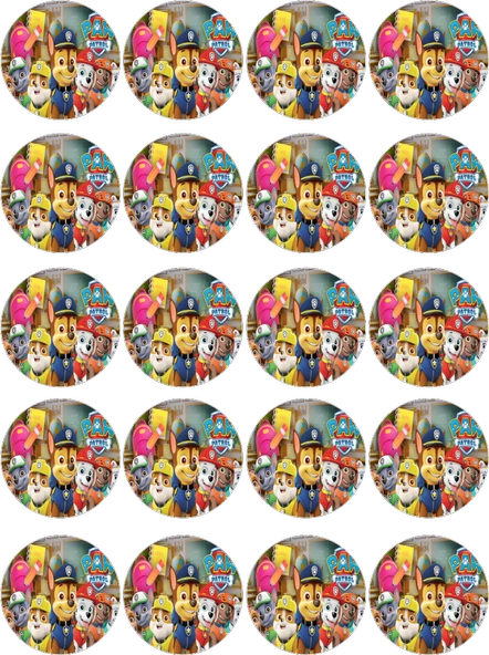 Paw Patrol Yenilebilir Yuvarlak Kurabiye Resim Baskı ürün görseli 1