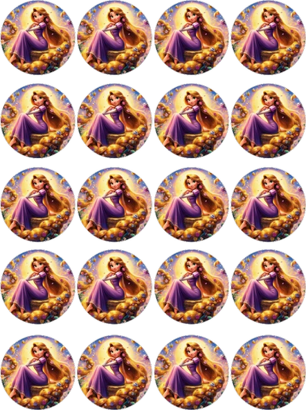 Rapunzel Yenilebilir Yuvarlak Kurabiye Resim Baskı ürün görseli