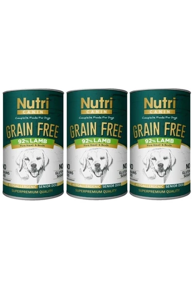 Nutri Canine Nutri Canin Kuzu Etli Tahılsız Yaşlı Köpek Konservesi 400 G 3 Adet