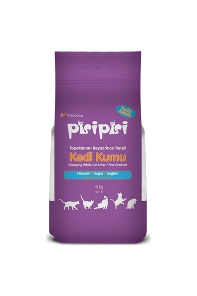 ALLWAY Pisi Pisi Pudralı Topaklanan Bentonit Kedi Kumu Ince 10 Kg - 1