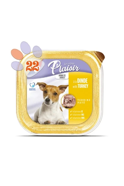 Plaisir Pate 150gr Hindi Etli Yetişkin 22adet Yaş Köpek Maması - 2