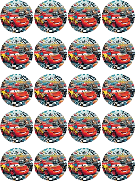 Cars Yenilebilir Yuvarlak Kurabiye Resim Baskı ürün görseli