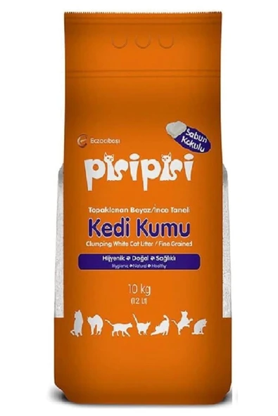 Pisipisi Pisi Pisi Topaklanan Sabun Kokulu Ince Taneli Kedi Kumu 10 Kg - 12 Lt