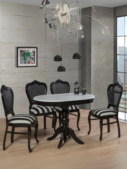 Rika Baba Ayak Oval Açılır Masa 70x110 ürün görseli