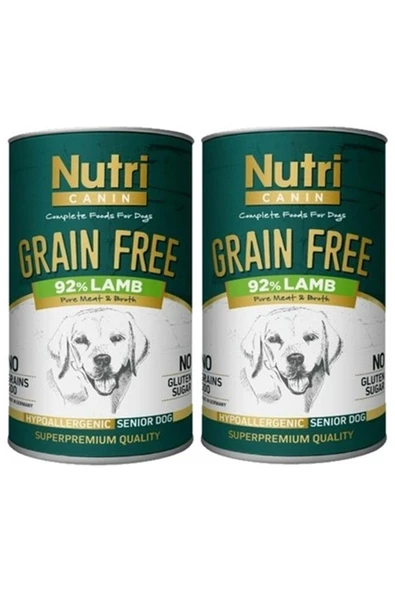 Nutri Canine Nutri Canin Kuzu Etli Tahılsız Yaşlı Köpek Konservesi 400 G 2 Adet - 1