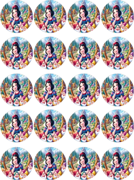 Pamuk Prenses Yenilebilir Yuvarlak Kurabiye Resim Baskı ürün görseli